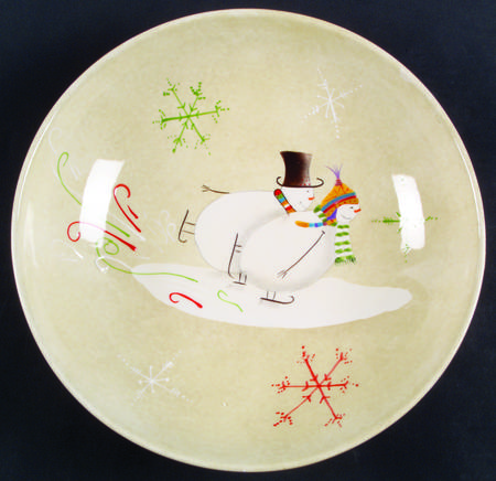 Snowmates Cream 12" Pasta Serving Bowl