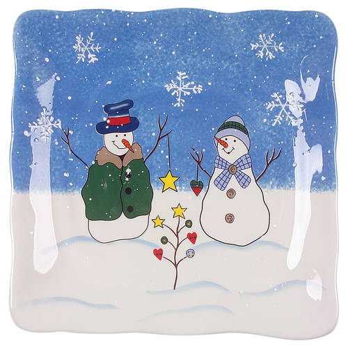 Button Tree Button Up Square Salad Plate