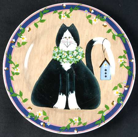 Garden Cat Luncheon/Salad Plate