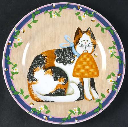Garden Cat Luncheon/Salad Plate