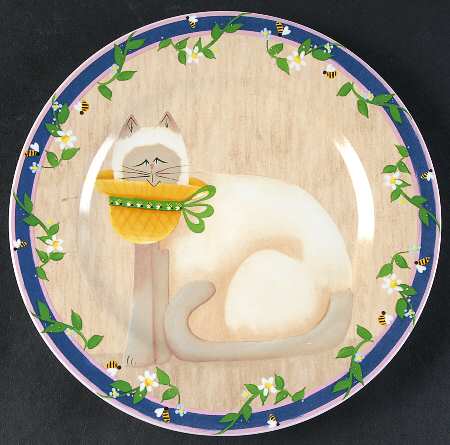 Garden Cat Luncheon/Salad Plate