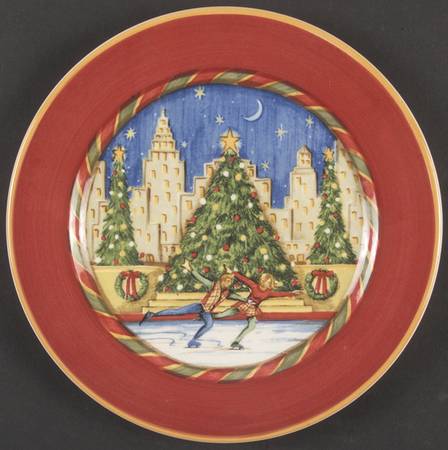 Christmastime in the City Salad Plate