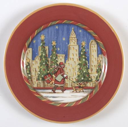 Christmastime in the City Salad Plate