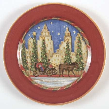 Christmastime in the City Salad Plate