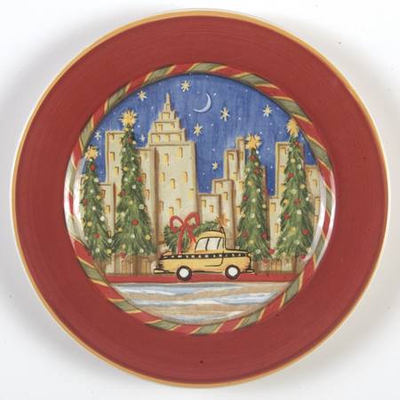 Christmastime in the City Salad Plate