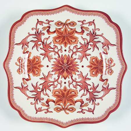 Home Accents Indian Red Buffet/Dessert Plate