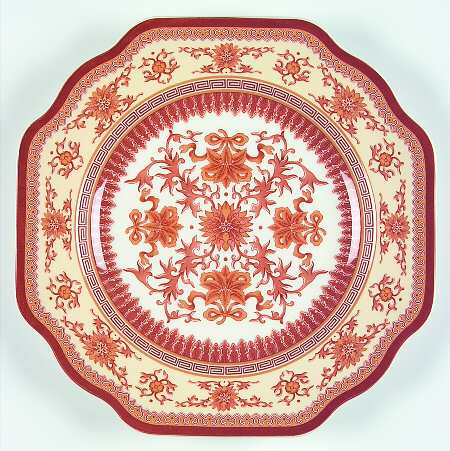 Home Accents Indian Red Buffet/Dessert Plate