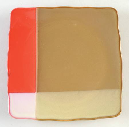 Gold Dust Red Square Salad Plate