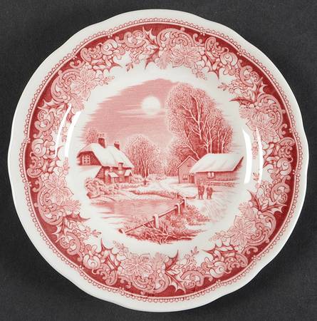 Winter's Eve Red (Camilla) Bread & Butter Plate