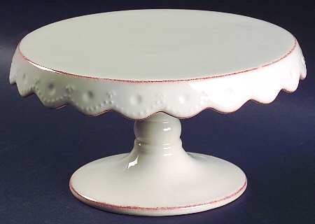 Now and Then Linen 8" Diameter Pedestal Cake Stand