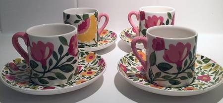Emma's Garland Flat Demitasse Cup & Saucer Set