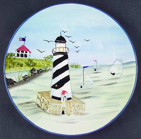 Nantucket Shoreline (Handpainted) Salad Plate