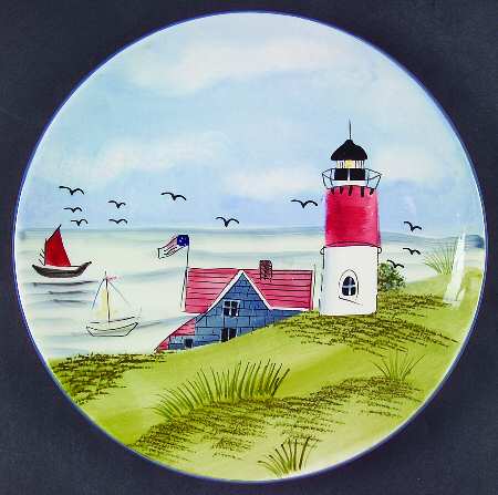 Nantucket Shoreline (Handpainted) Salad Plate