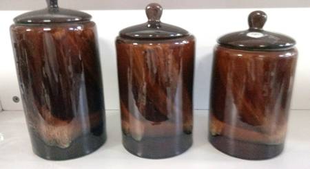 Tortoise Shell Small Canister & Lid