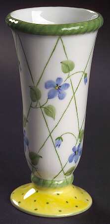 Polka Dot and Trellis Yellow 5" Vase