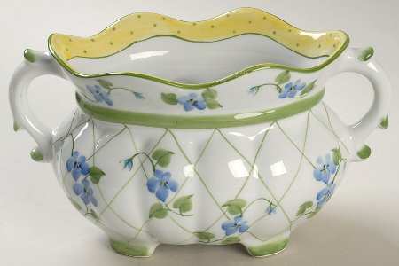 Polka Dot and Trellis Yellow 8" Planter