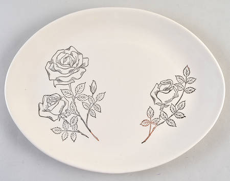 Golden Rose 13" Oval Serving Platter by SCIO