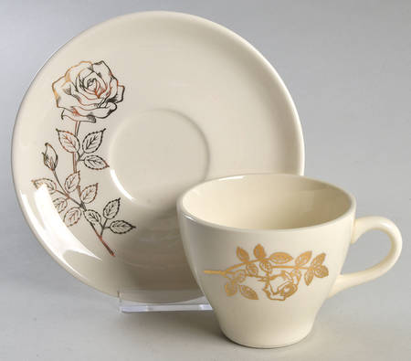 Golden Rose Flat Cup & Saucer Set