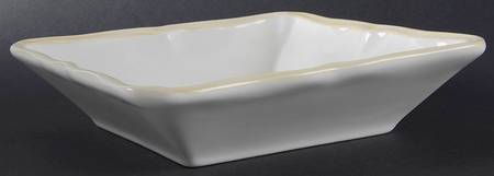 Corricoware Antique White 7" Square Bowl