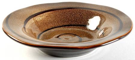 Pinwheel Brown Large Rim Soup Bowl