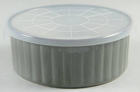Visions Avocado 6" Storage Bowl Ceramic with Plastic Lid