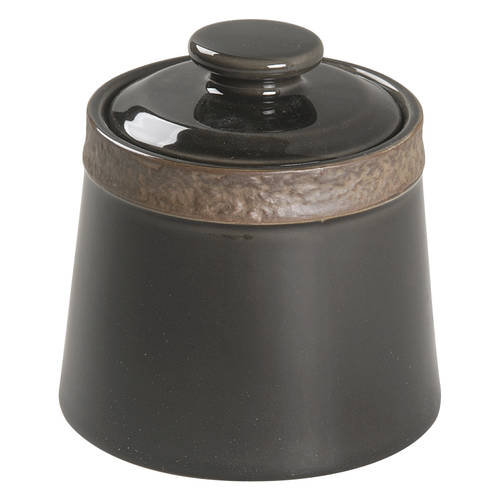 Rustic Charcoal Sugar Bowl & Lid