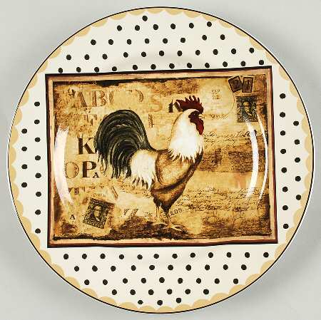 Retro Rooster Salad/Dessert Plate