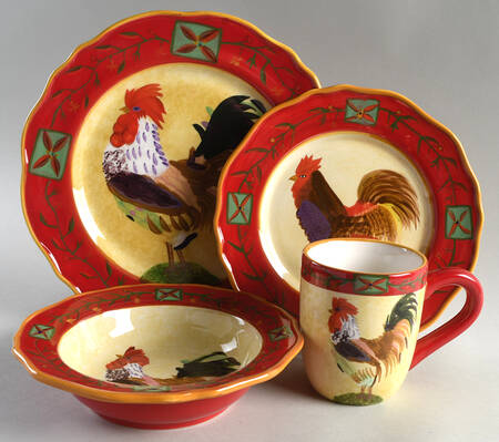 Fair Weather Friends Red 4 Piece Place Setting