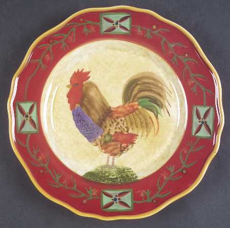 Fair Weather Friends Red Salad Plate