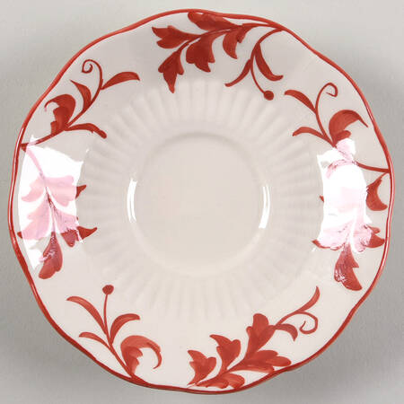 Red Leaf Saucer for Footed Cup