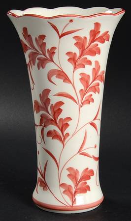 Red Leaf 8" Vase