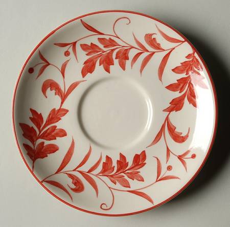 Red Leaf Saucer for Individual Teapot & Lid w/Cup & Saucer