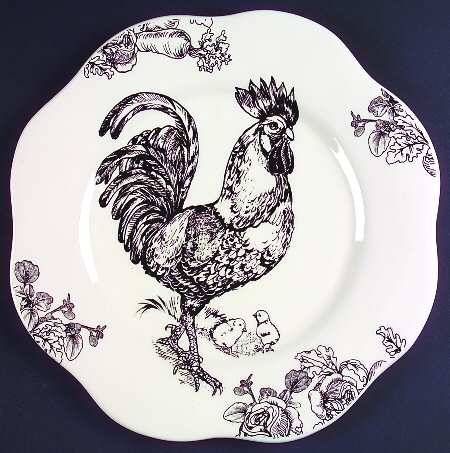 Barnyard Toile Large Dinner Plate by Sadek