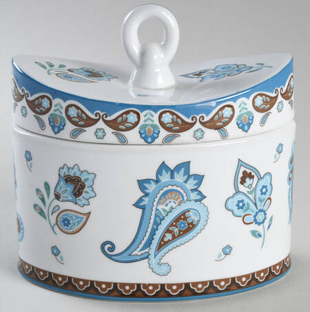 Java Blue Oval Box & Lid