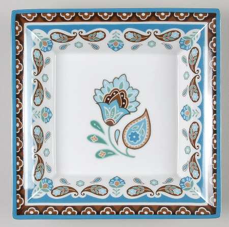 Java Blue Square Salad Plate
