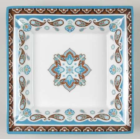 Java Blue Square Salad Plate