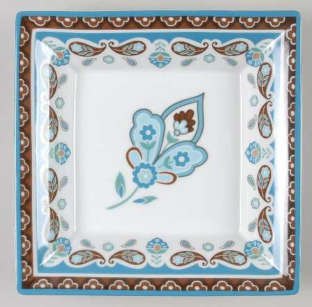 Java Blue Square Salad Plate