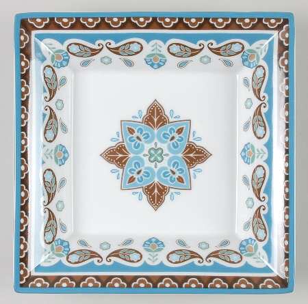 Java Blue Square Salad Plate