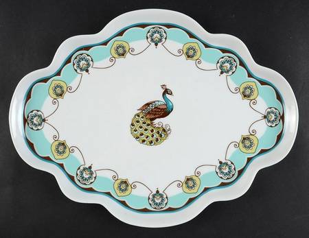 Peacock 13" Scalloped Tray