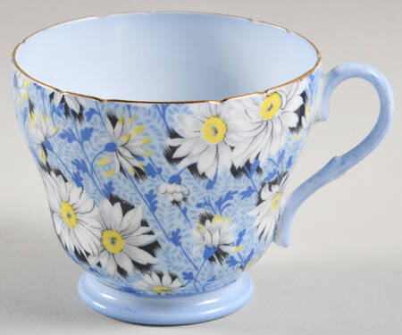 Blue Daisy (Gold Trim) Footed Cup