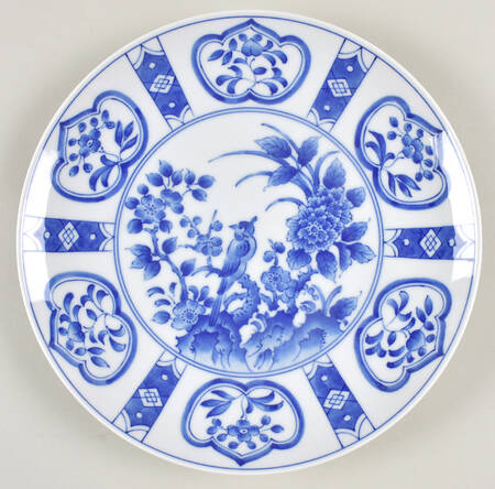 Blue and White Dinner Plate