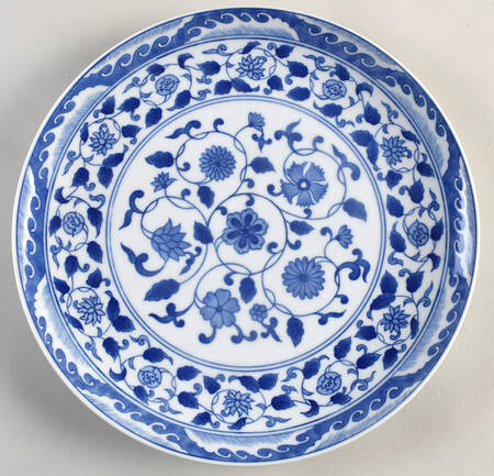 Blue and White Dinner Plate