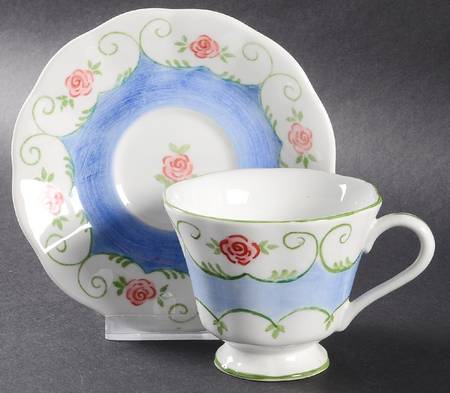Eloise Blue Footed Cup & Saucer Set