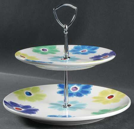 Aroma Blue 2-Tier Serving Tray