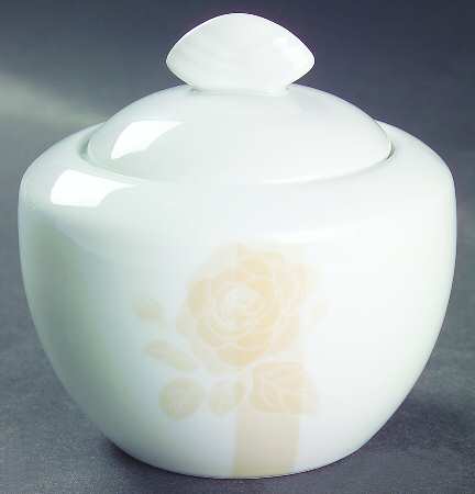 Chelsea Rose Beige Sugar Bowl & Lid