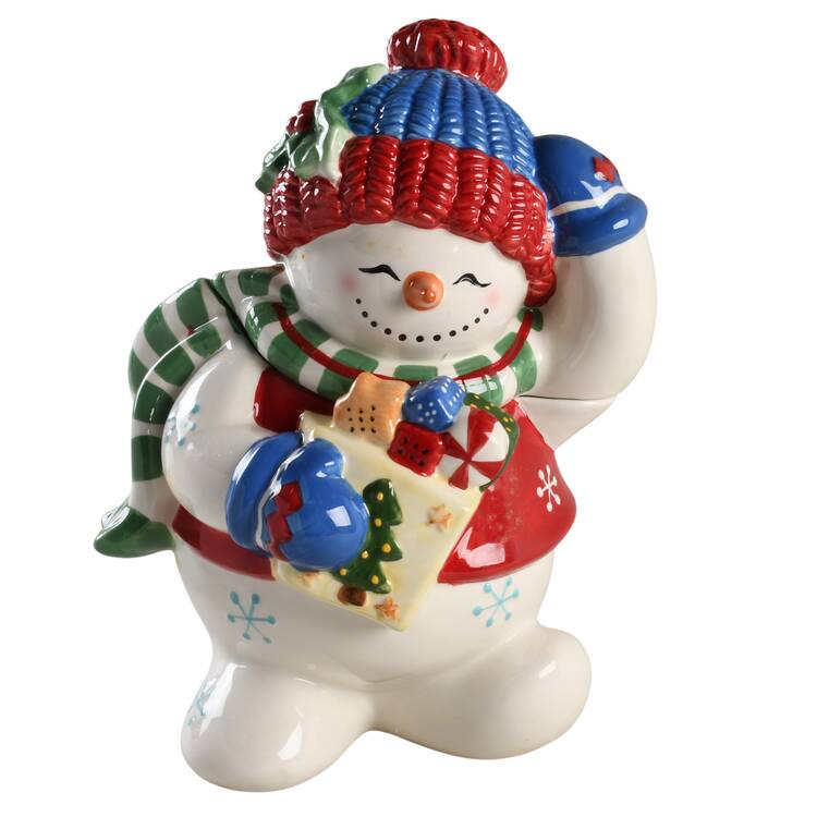 Festive Frosty Cookie Jar & Lid