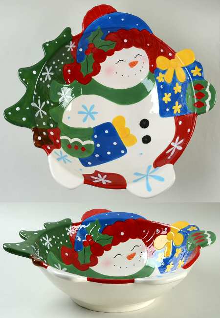 Festive Frosty 15" Round Serving Bowl