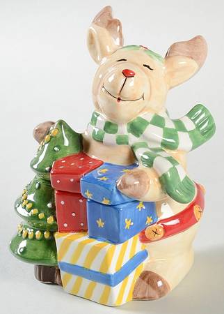 Festive Frosty Figural Sugar Bowl & Lid