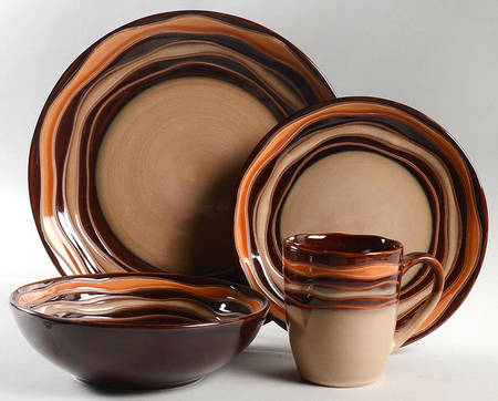 Waves Brown 4 Piece Place Setting