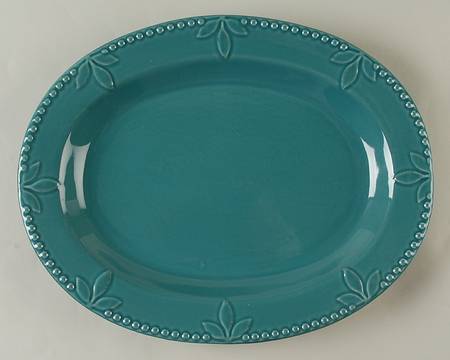 Sorrento Teal 14" Oval Serving Platter